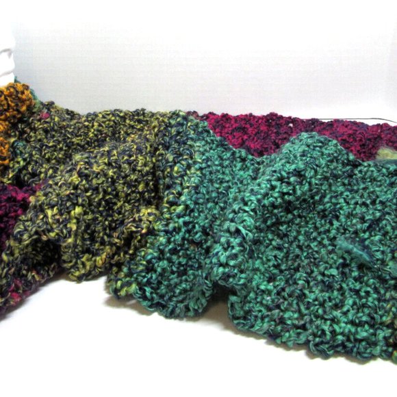 MultiColor Rainbow Scarf 122"x5", Extra Long Chunky Handmade Crochet Knit NWT - Picture 12 of 12